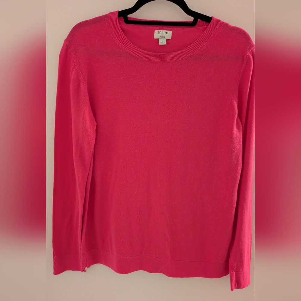 J. Crew Classic Vibrant Pink Crew Neck Sweater